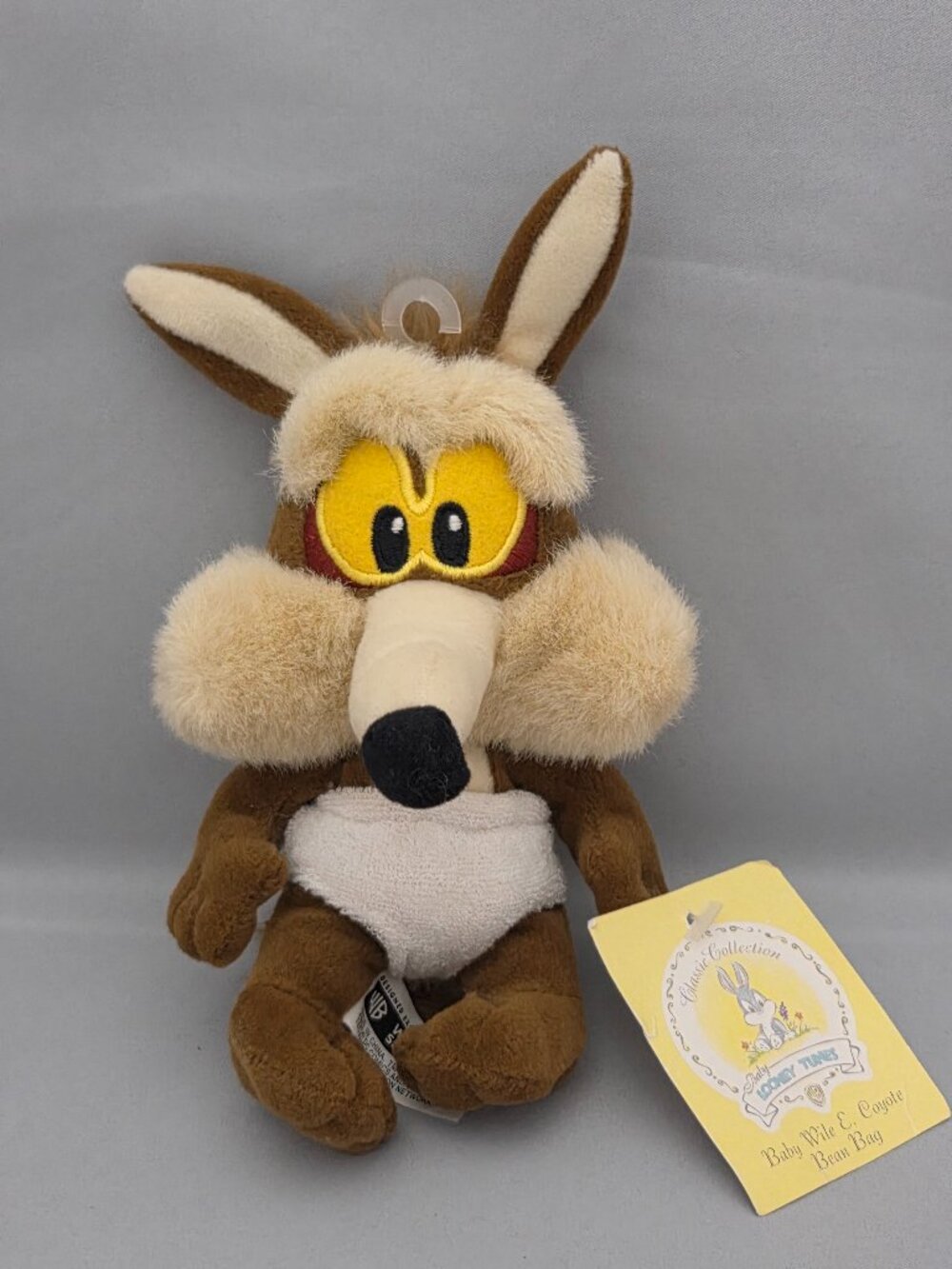 Vtg 1999 Warner Bros Baby Looney Tunes Wile E Coyote 9" Bean Bag Toy Plush NWT